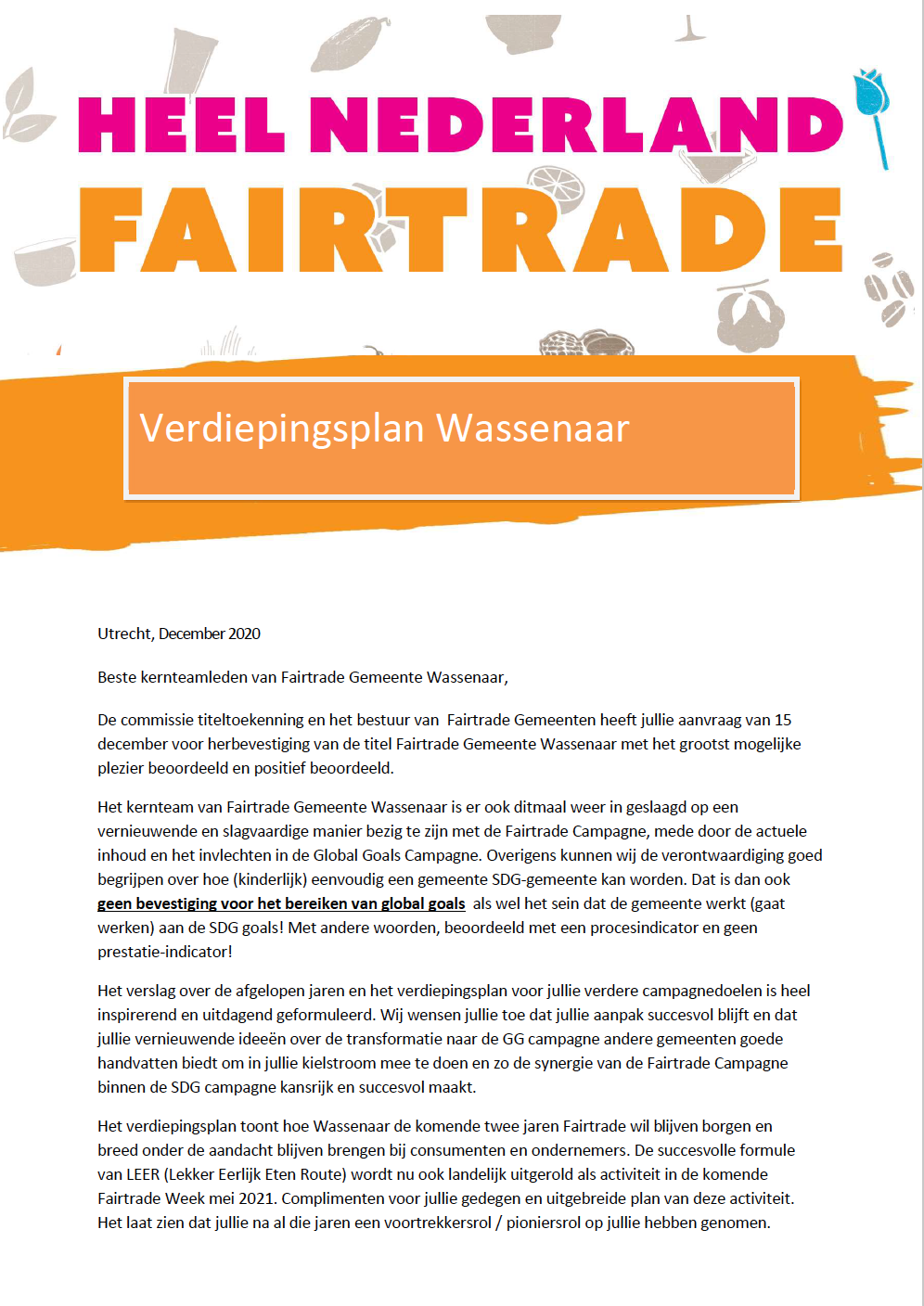 Verdiepingsplan Wassenaar Fairtrade